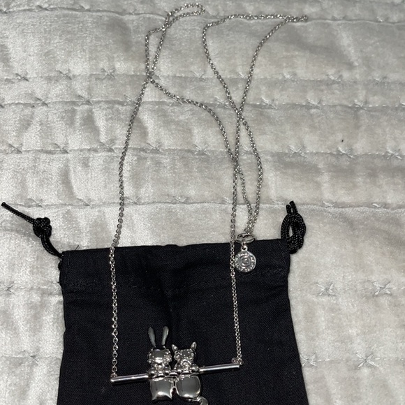 NWT Marc by Marc Jacobs silver necklace rabbit 15” long beautiful for a gift - Picture 4 of 8